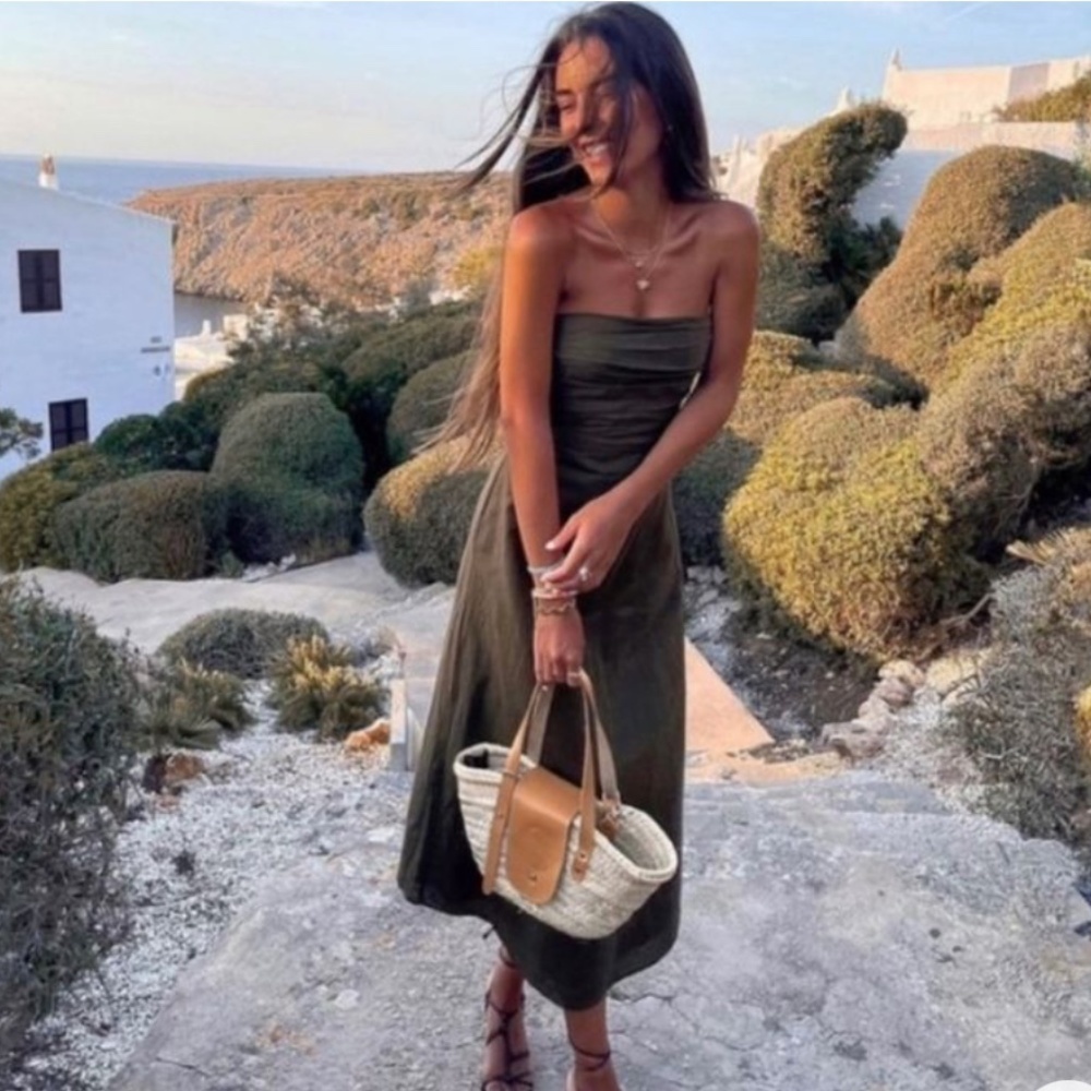 NEW Zara maxi linen blend dress, XS    GD907